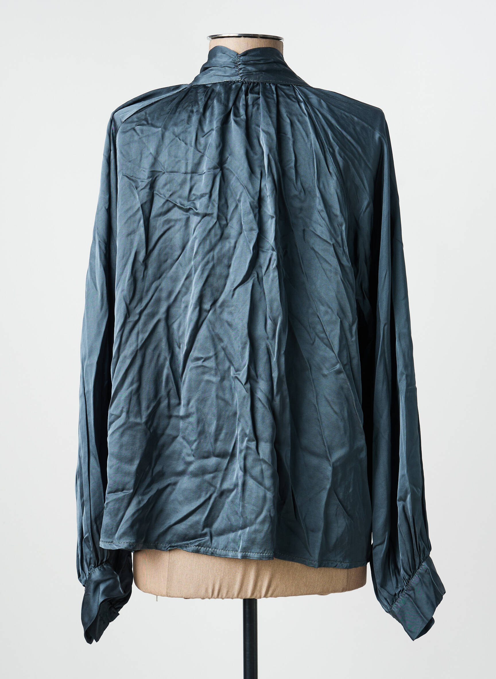 Blouse poignets boutonnés avec fente manches longues bleu CIAO DONNA femme