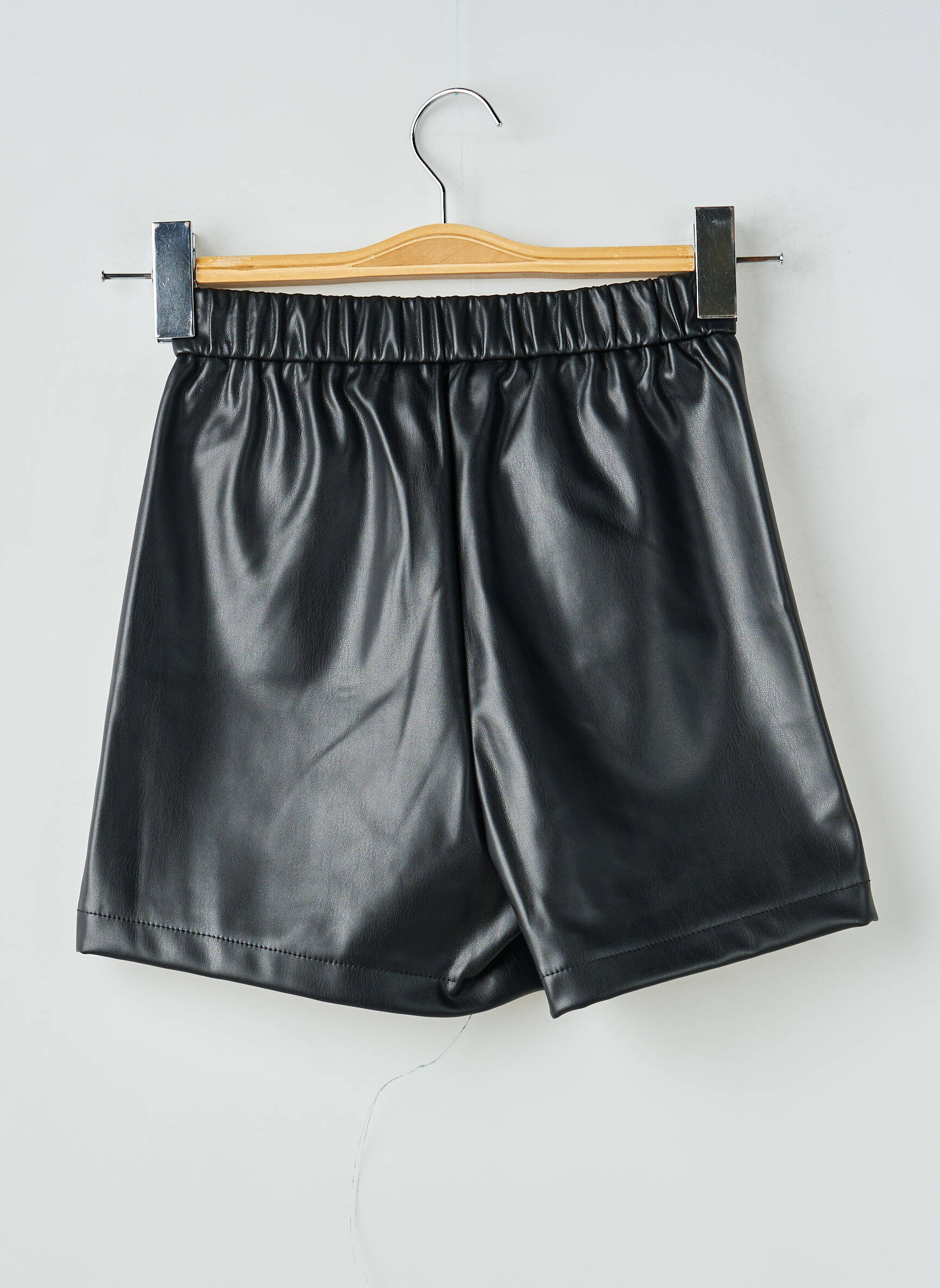 Short tissage simili-cuir taille haute noir TIFFOSI femme