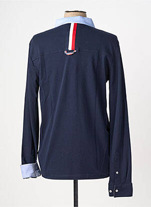 Polo manches longues manches longues bleu DELAHAYE homme