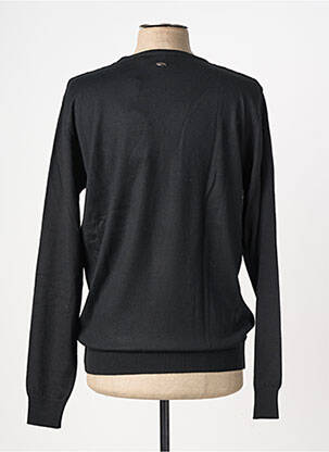 Pull col rond manches longues noir DELAHAYE homme