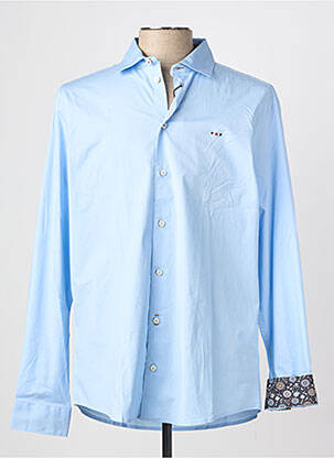 Chemise manches longues coupe droite bleu FQ1924 homme