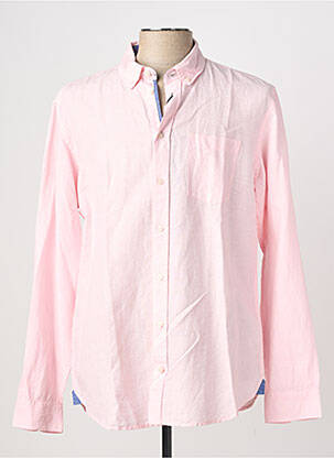 Chemise manches longues coupe droite rose FQ1924 homme