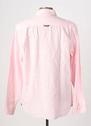 Chemise manches longues coupe droite rose FQ1924 homme