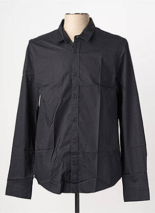 Chemise manches longues coupe droite noir FREEMAN T.PORTER homme