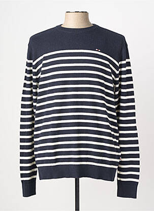 Pull col rond manches longues bleu FQ1924 homme