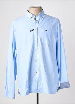 Chemise manches longues coupe droite bleu FQ1924 homme
