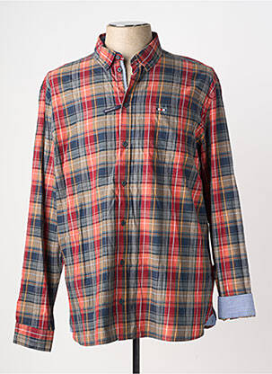 Chemise manches longues imprimé fantaisie rouge FQ1924 homme