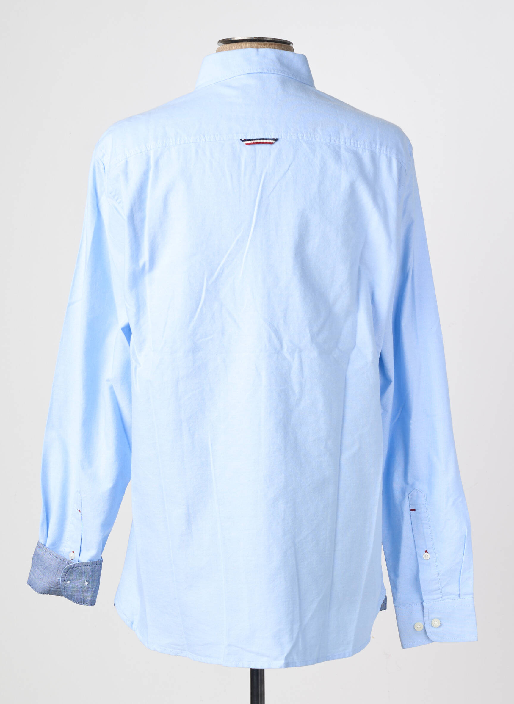 Chemise manches longues coupe droite bleu FQ1924 homme