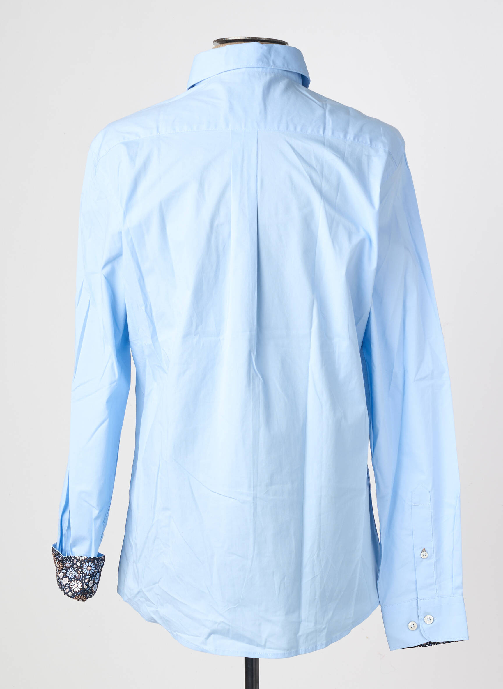 Chemise manches longues coupe droite bleu FQ1924 homme