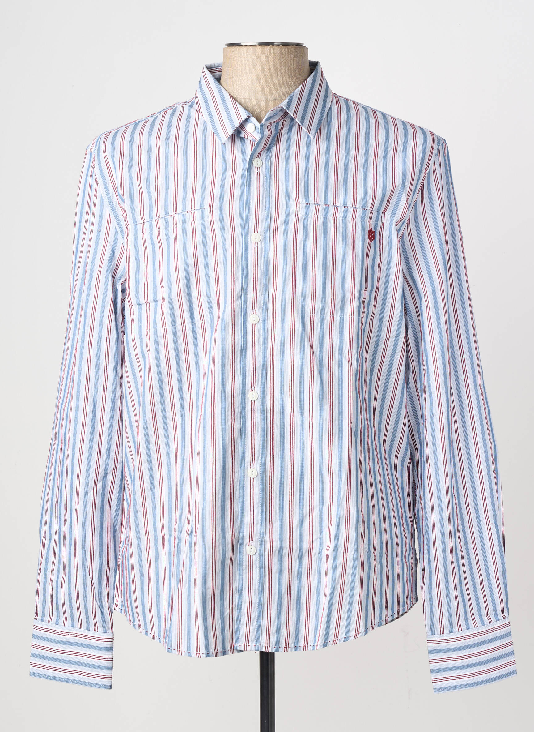 Chemise manches longues coupe droite bleu FREEMAN T.PORTER homme