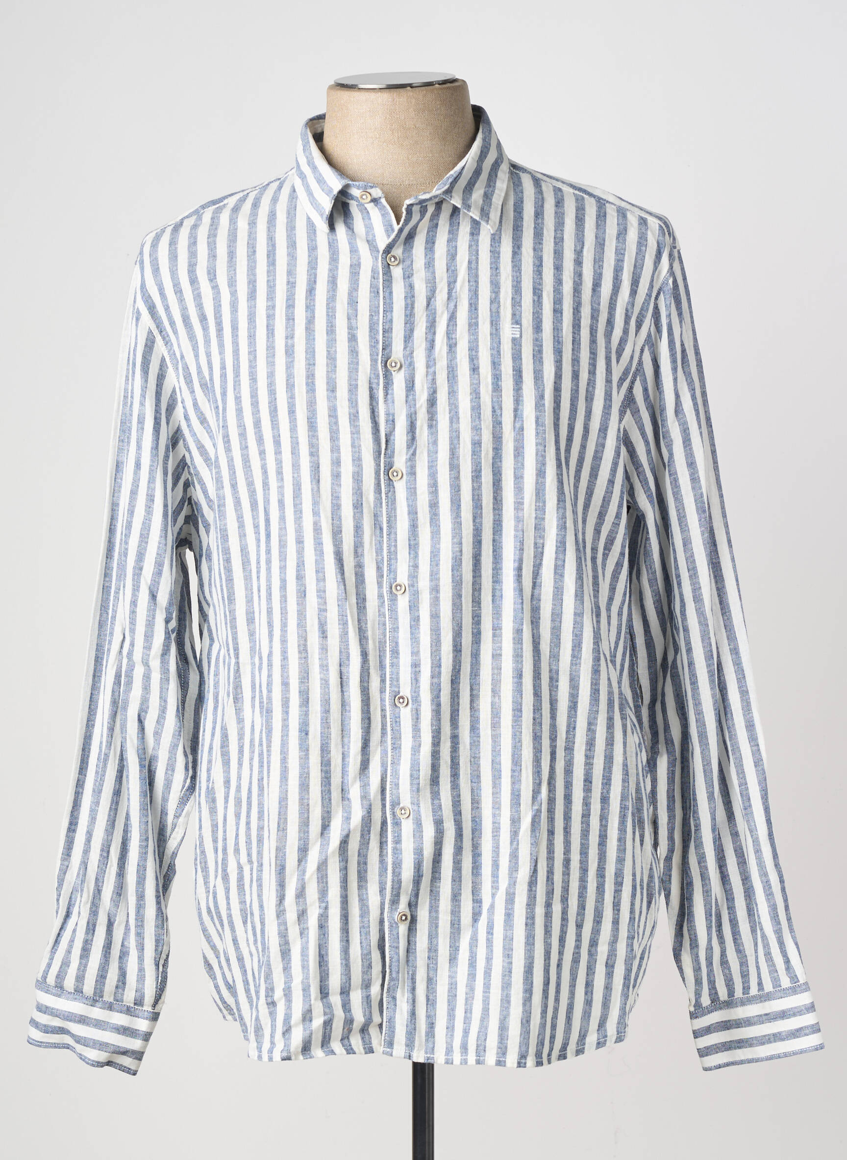 Chemise manches longues coupe droite bleu NO EXCESS homme