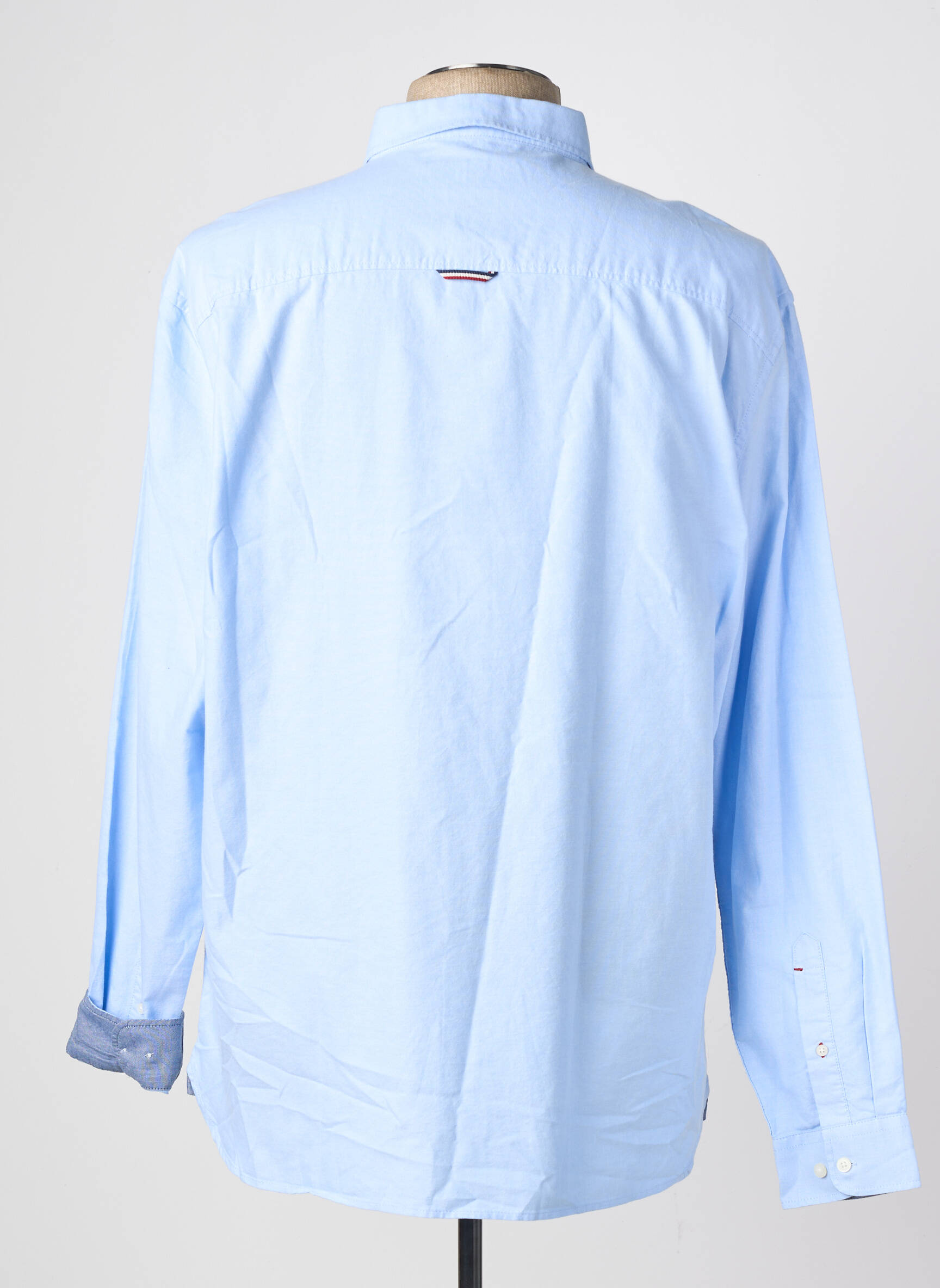 Chemise manches longues coupe droite bleu FQ1924 homme