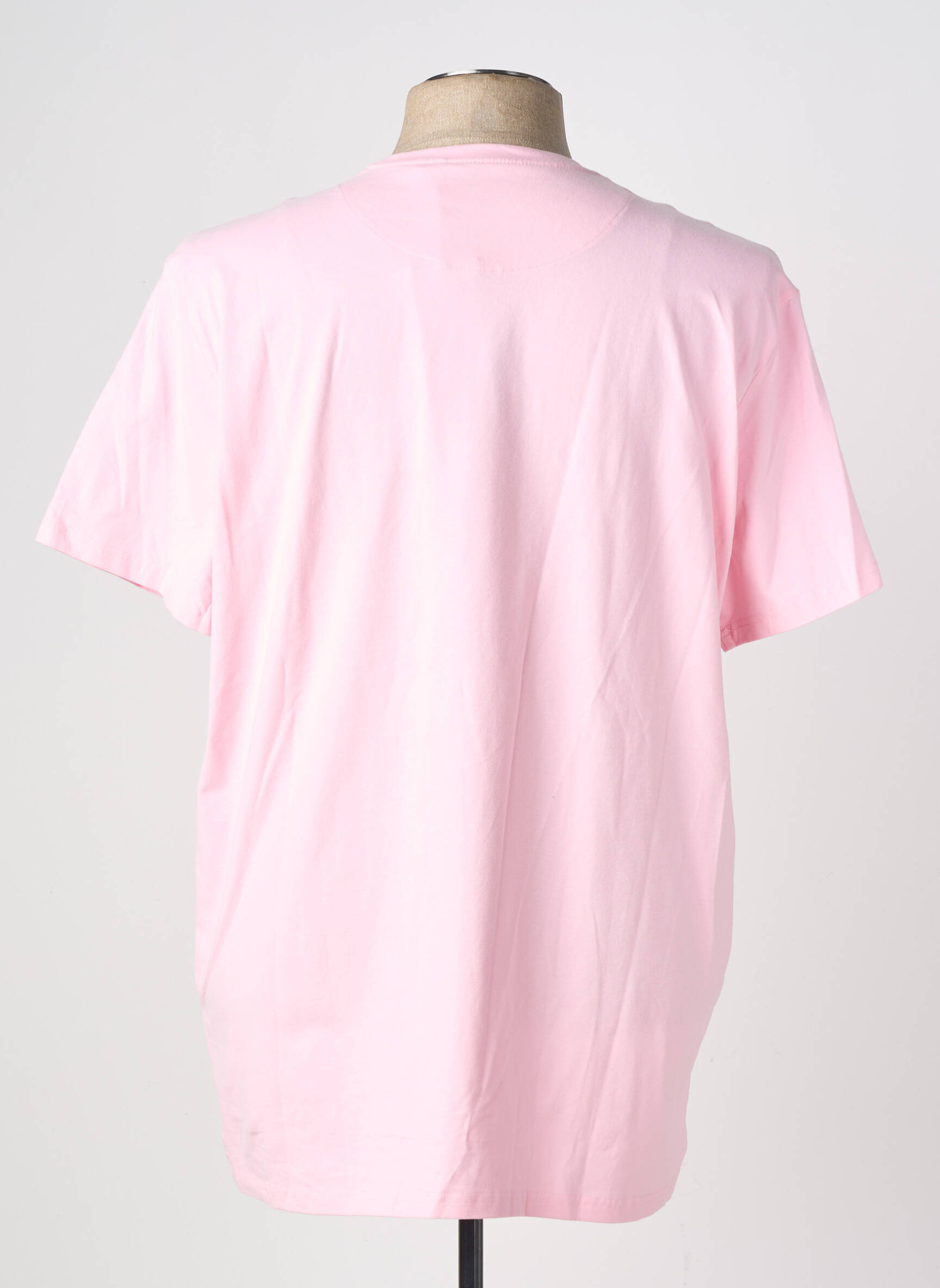 T-shirt coupe droite manches courtes rose FQ1924 homme
