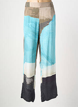 Pantalon large tissage popeline taille normale bleu NÜ femme