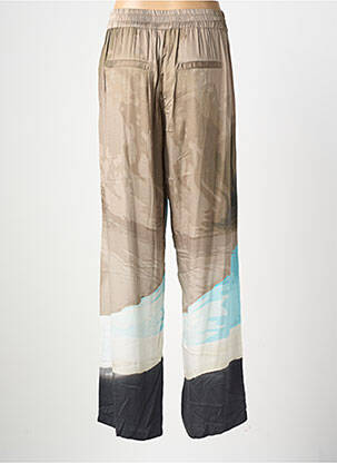 Pantalon large tissage popeline taille normale bleu NÜ femme