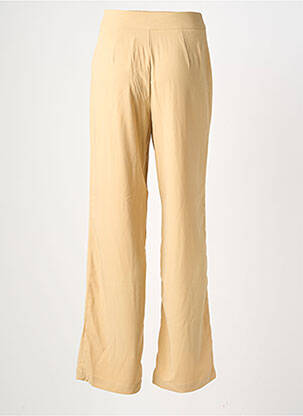 Pantalon flare fermeture zippée sous rabat avec crochet taille haute beige TIFFOSI femme