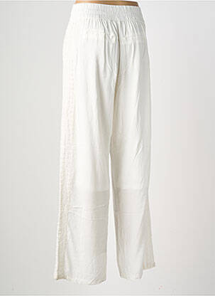 Pantalon droit tissage popeline taille normale blanc NÜ femme