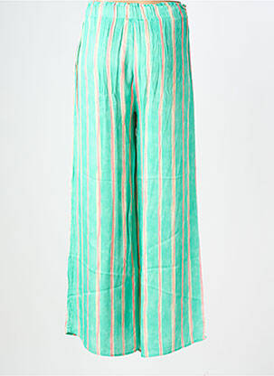 Pantalon large tissage popeline taille haute vert FREEMAN T.PORTER femme