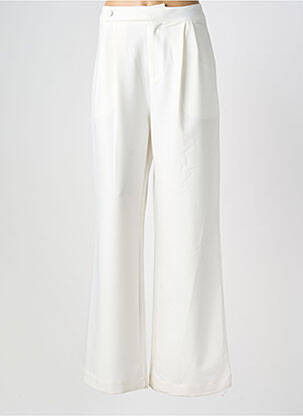 Pantalon large tissage popeline taille normale blanc TIFFOSI femme
