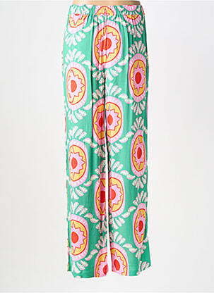 Pantalon large tissage popeline taille normale vert COMPAÑIA FANTASTICA femme