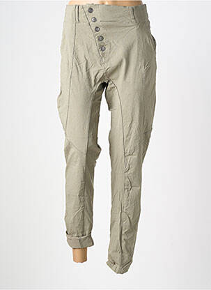 Pantalon slim taille élastique taille normale vert NÜ femme