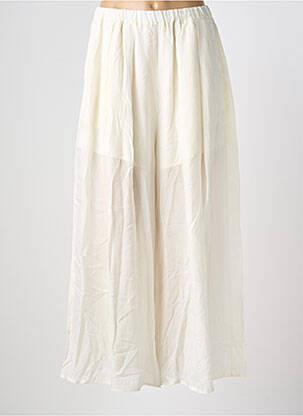 Pantalon 7/8 tissage popeline taille normale beige GIOYA & CO femme