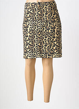 Jupe mi-longue coupe droite beige KAFFE femme