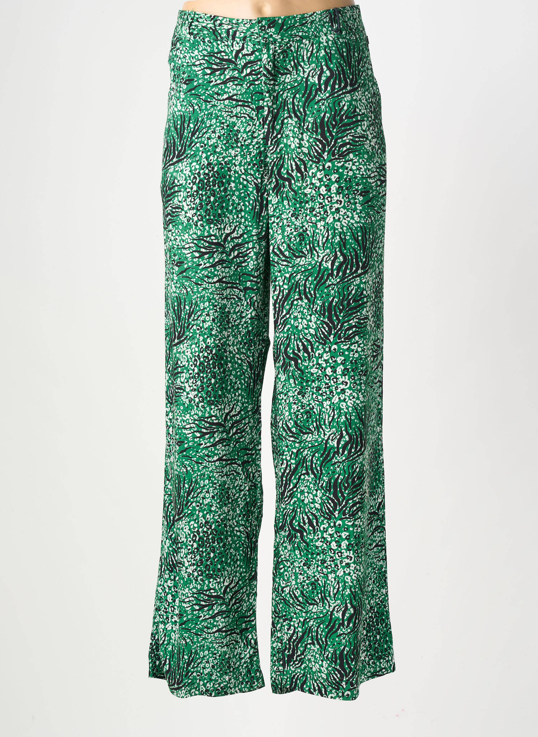 Pantalon large tissage popeline taille normale vert FREEMAN T.PORTER femme