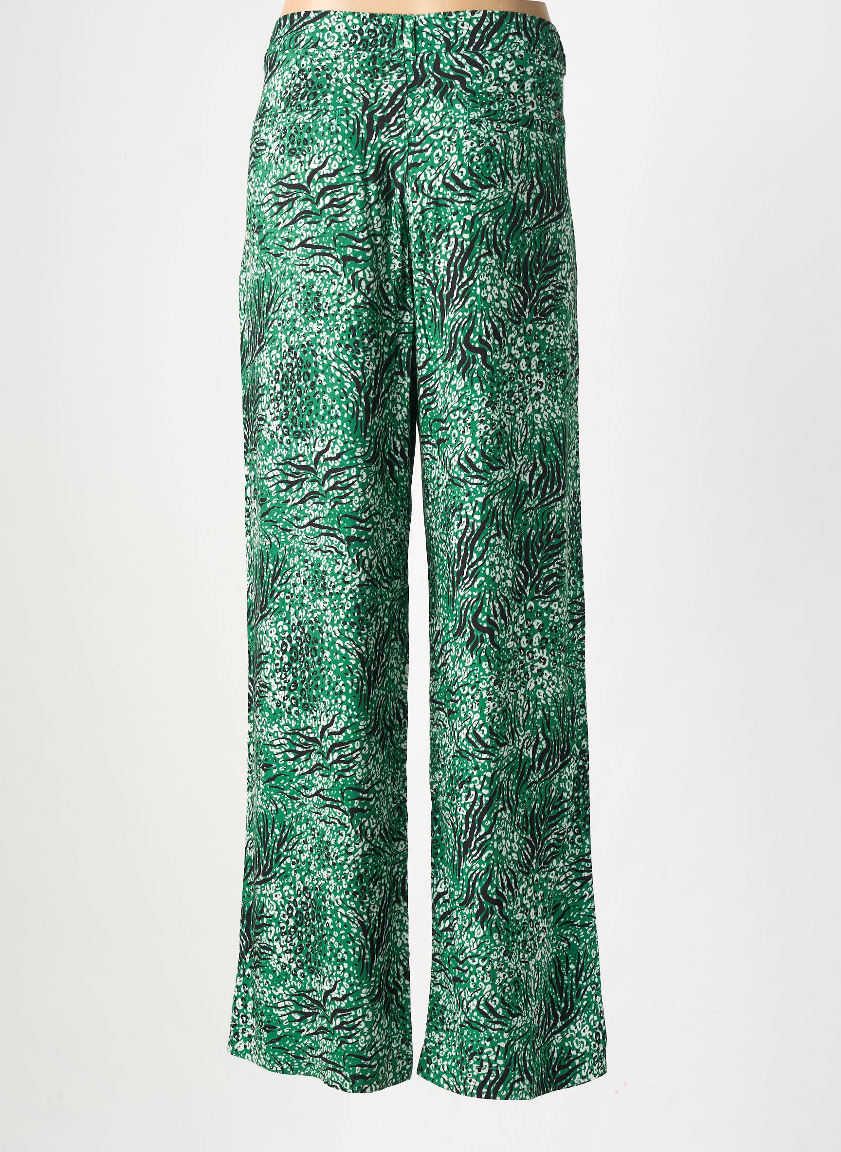 Pantalon large tissage popeline taille normale vert FREEMAN T.PORTER femme
