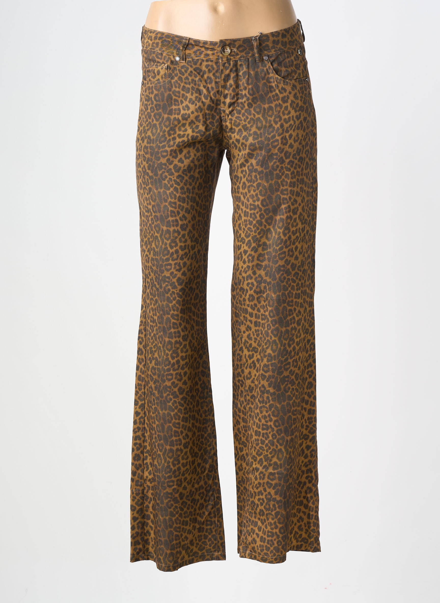 Pantalon flare taille basse taille basse marron FREEMAN T.PORTER femme