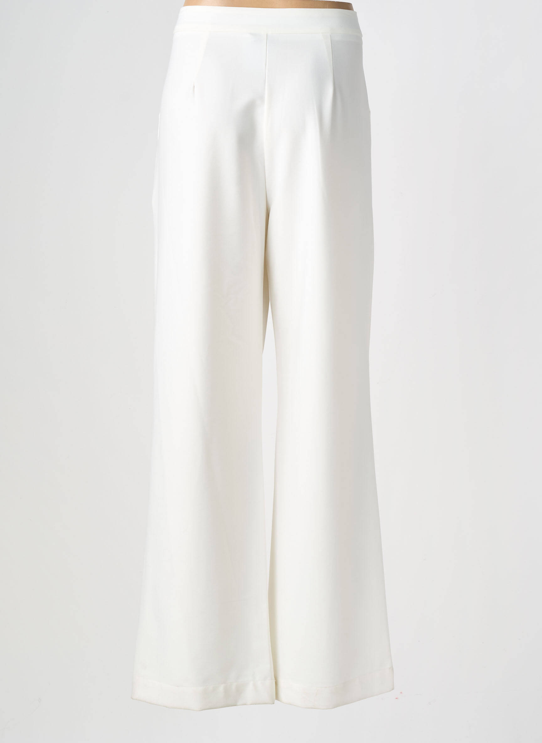 Pantalon large tissage popeline taille normale blanc TIFFOSI femme