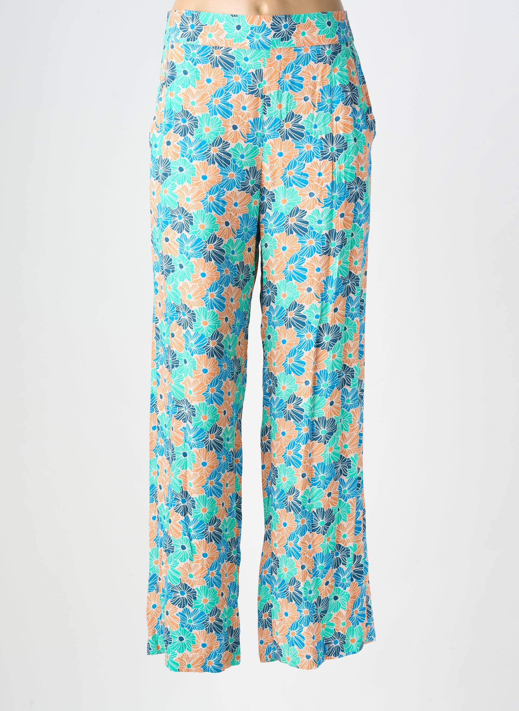 Pantalon large tissage popeline taille normale bleu LA FIANCÉE femme