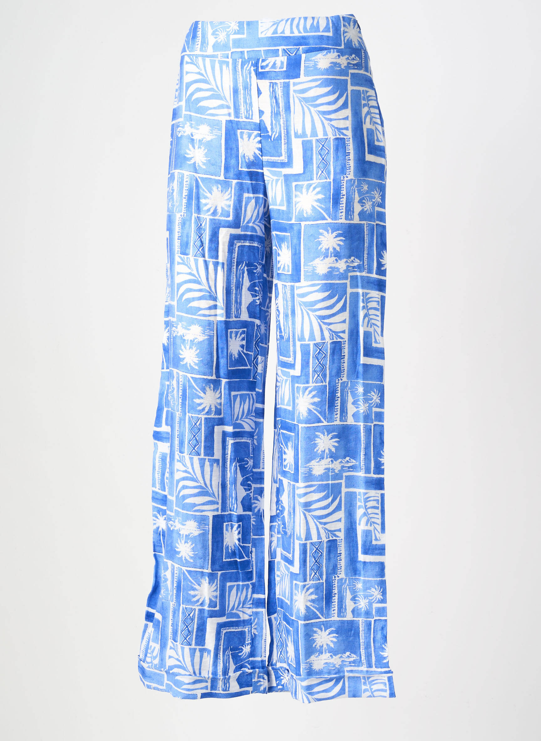 Pantalon large fermeture zip latéral bleu TIFFOSI femme