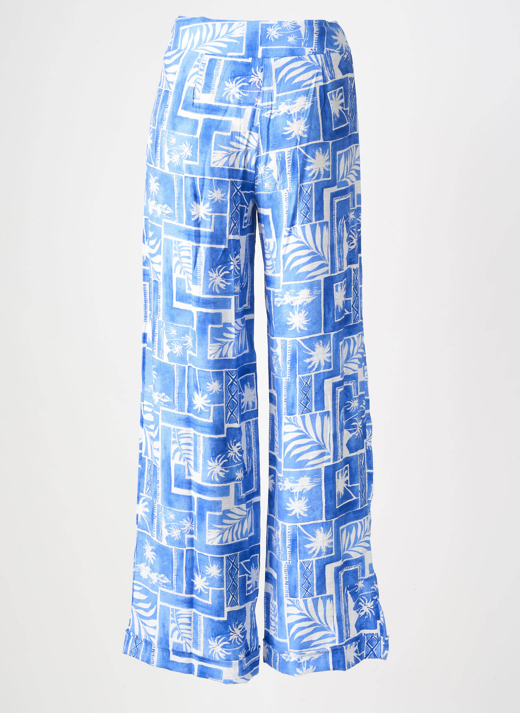 Pantalon large fermeture zip latéral bleu TIFFOSI femme