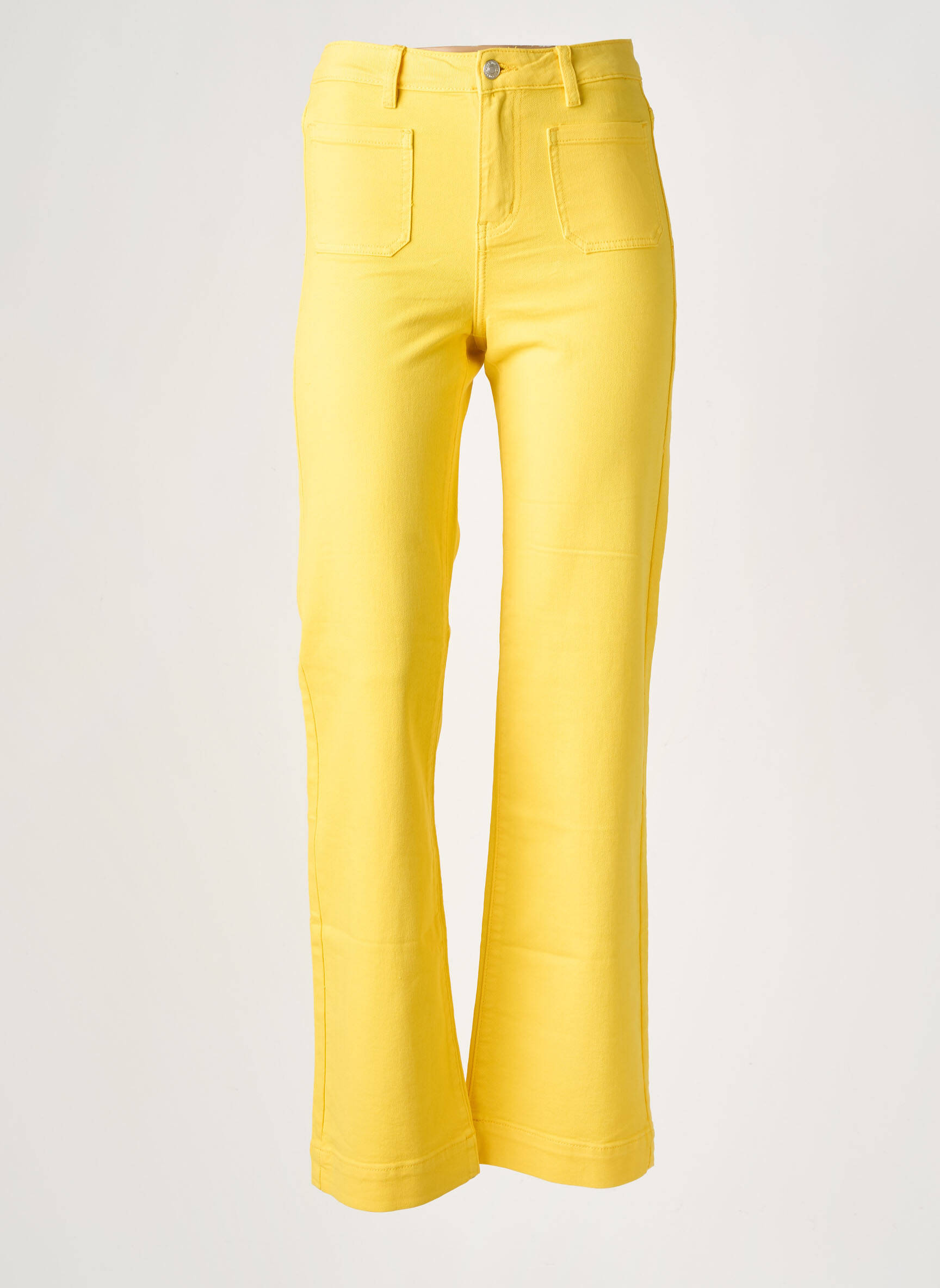 Jeans bootcut taille haute taille haute jaune R.DISPLAY femme