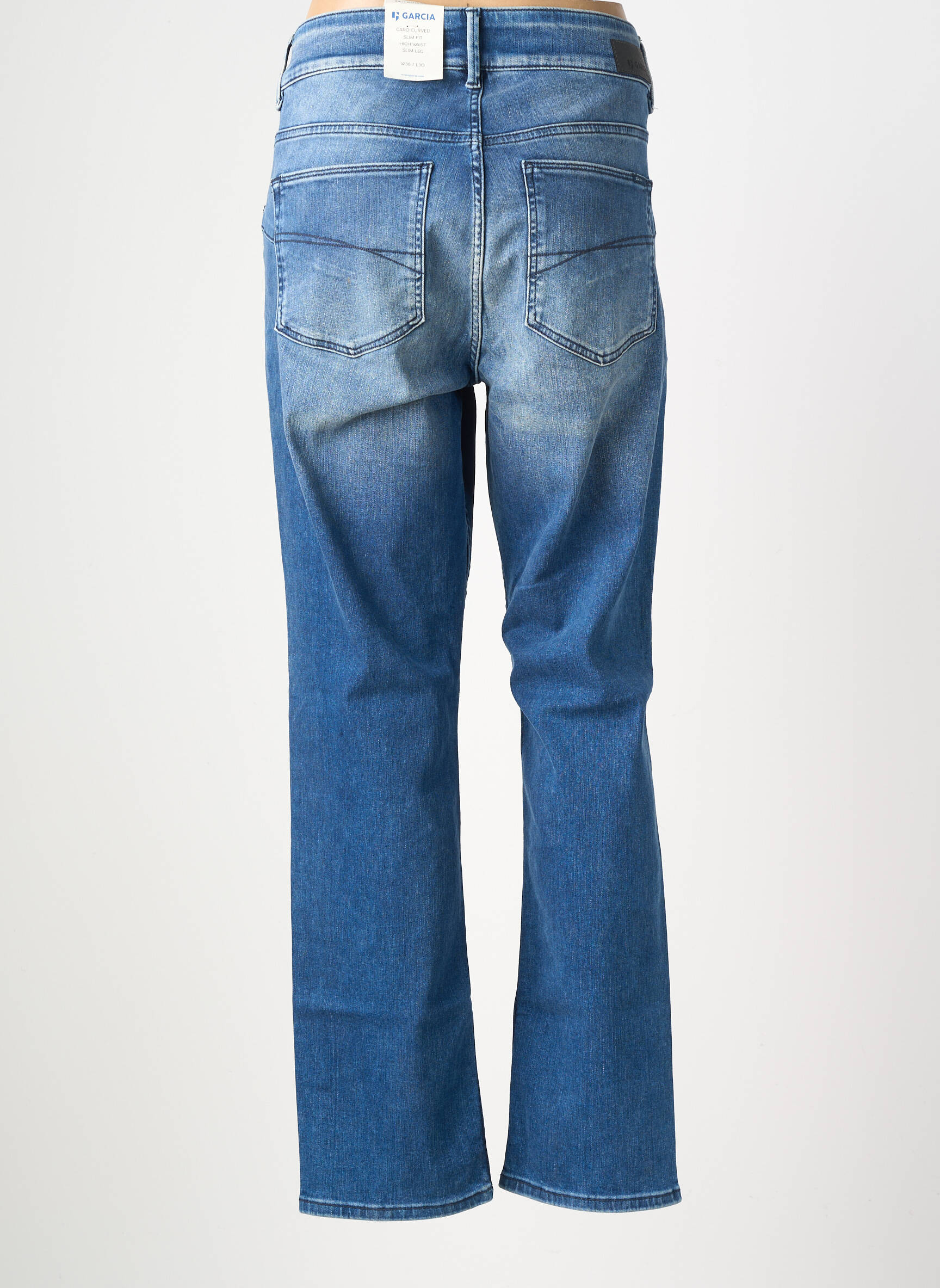 Jeans coupe slim taille haute taille haute bleu GARCIA femme