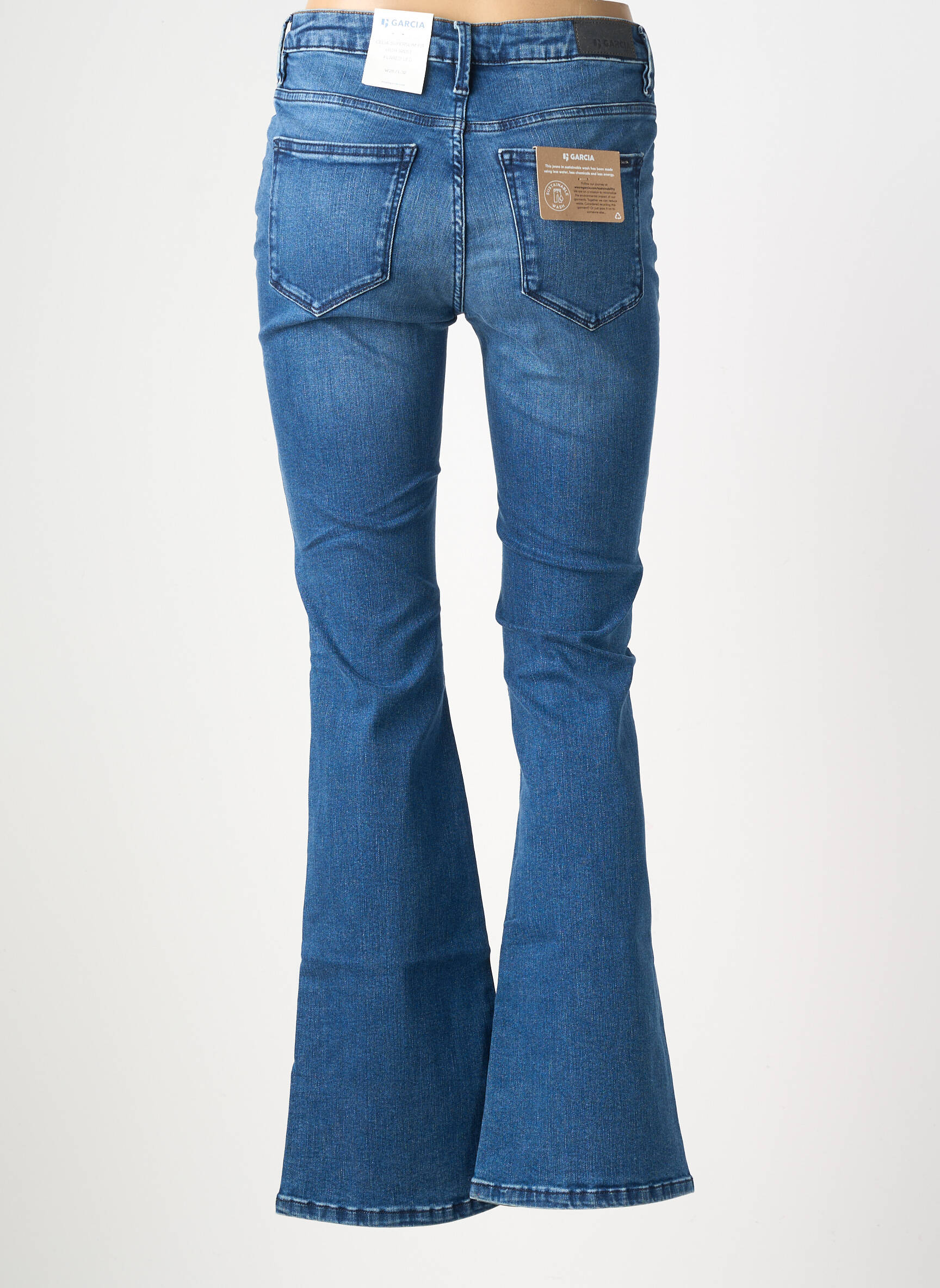 Jean coupe flare stretch taille normale bleu GARCIA femme