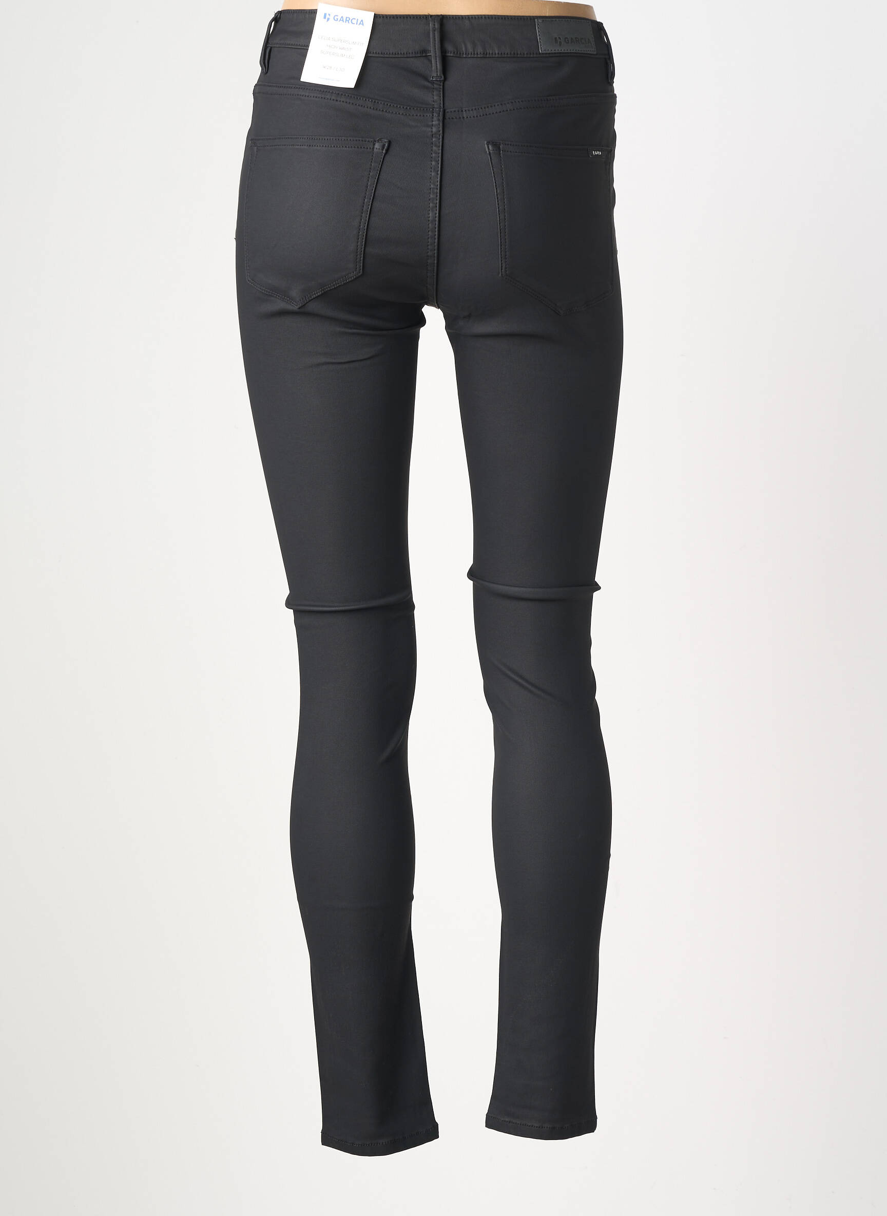Pantalon slim taille haute taille haute noir GARCIA femme