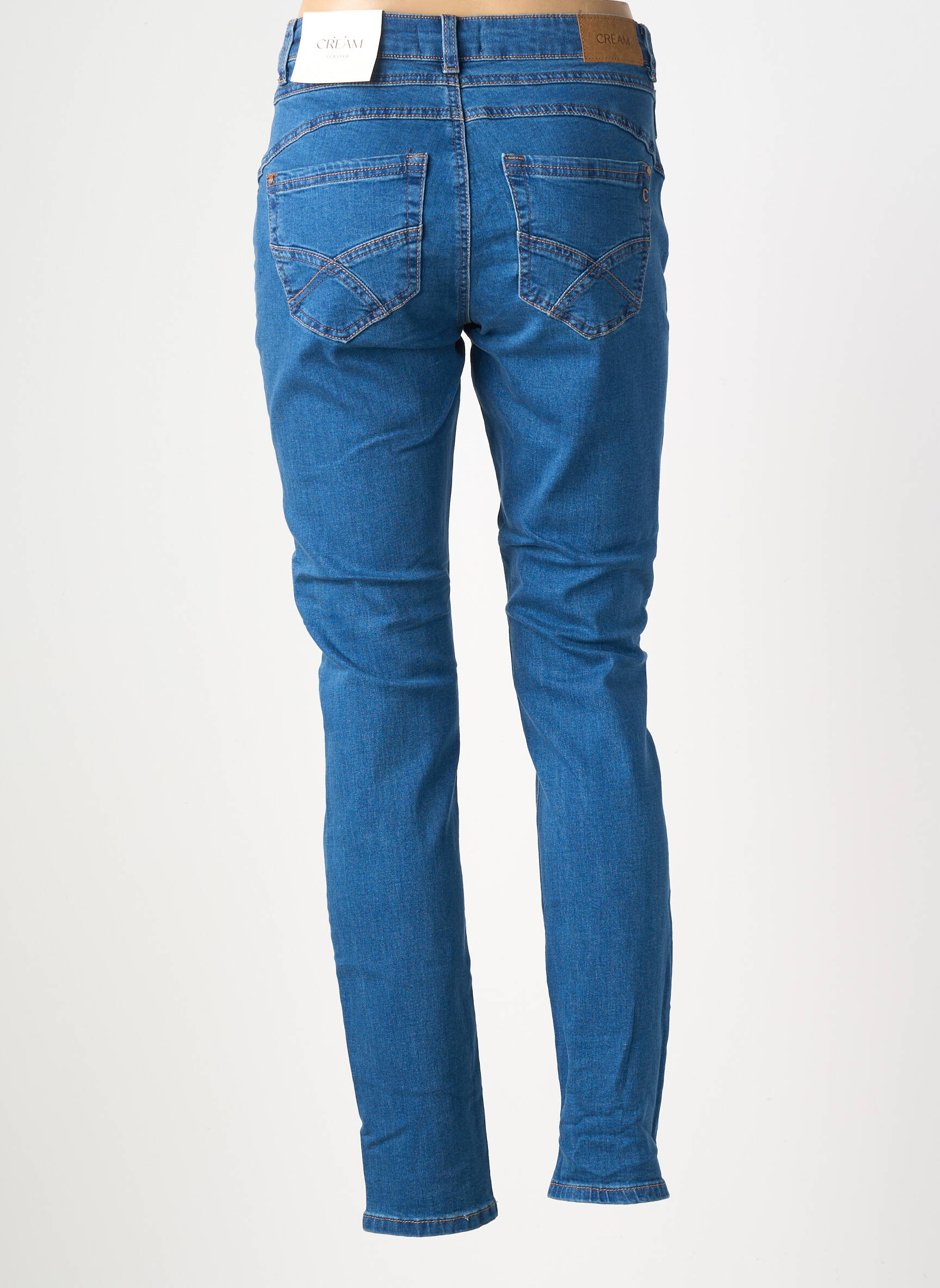 Jeans coupe slim stretch taille normale bleu CREAM femme