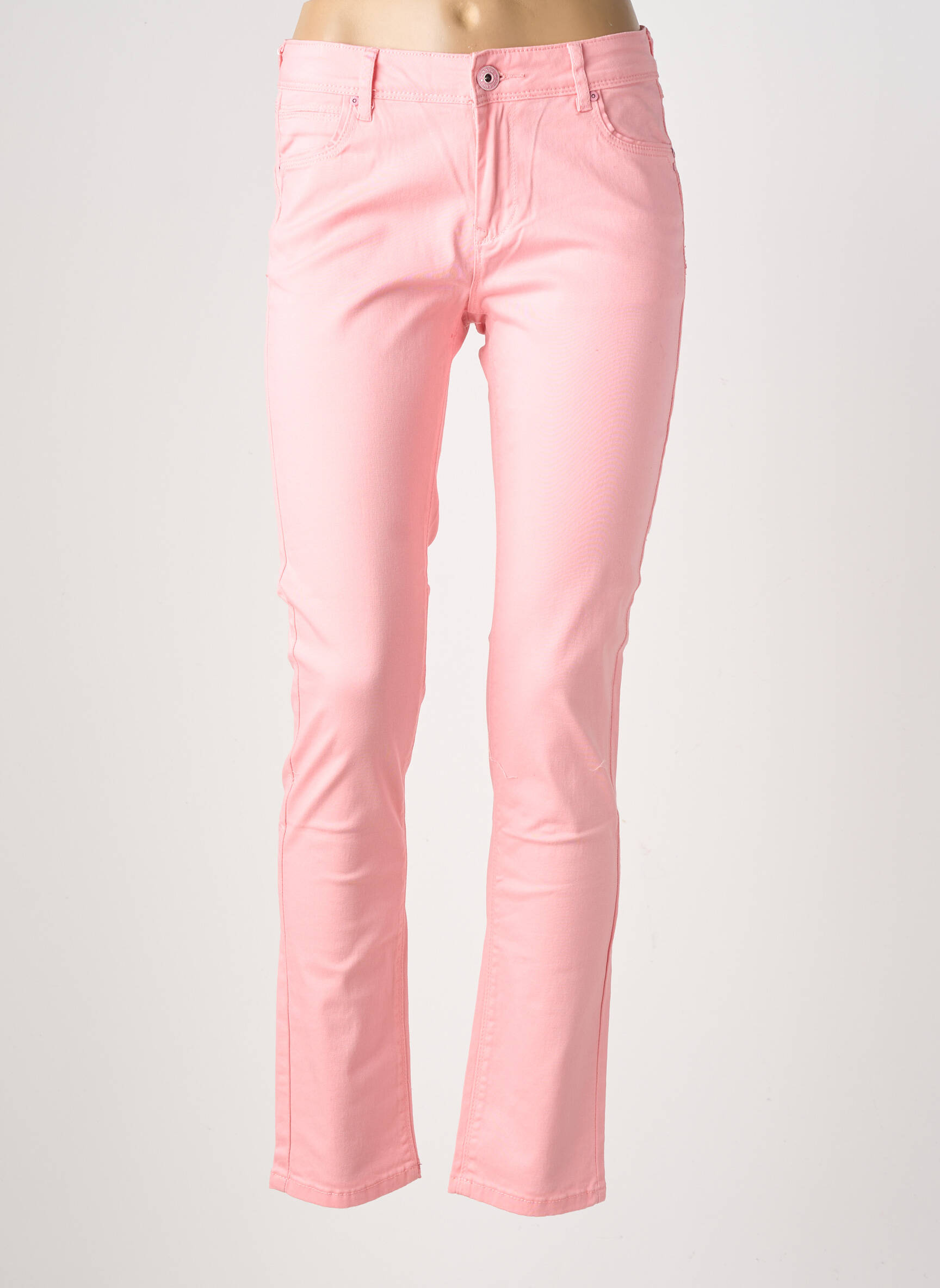 Jeans coupe slim taille basse taille basse rose ONADO femme
