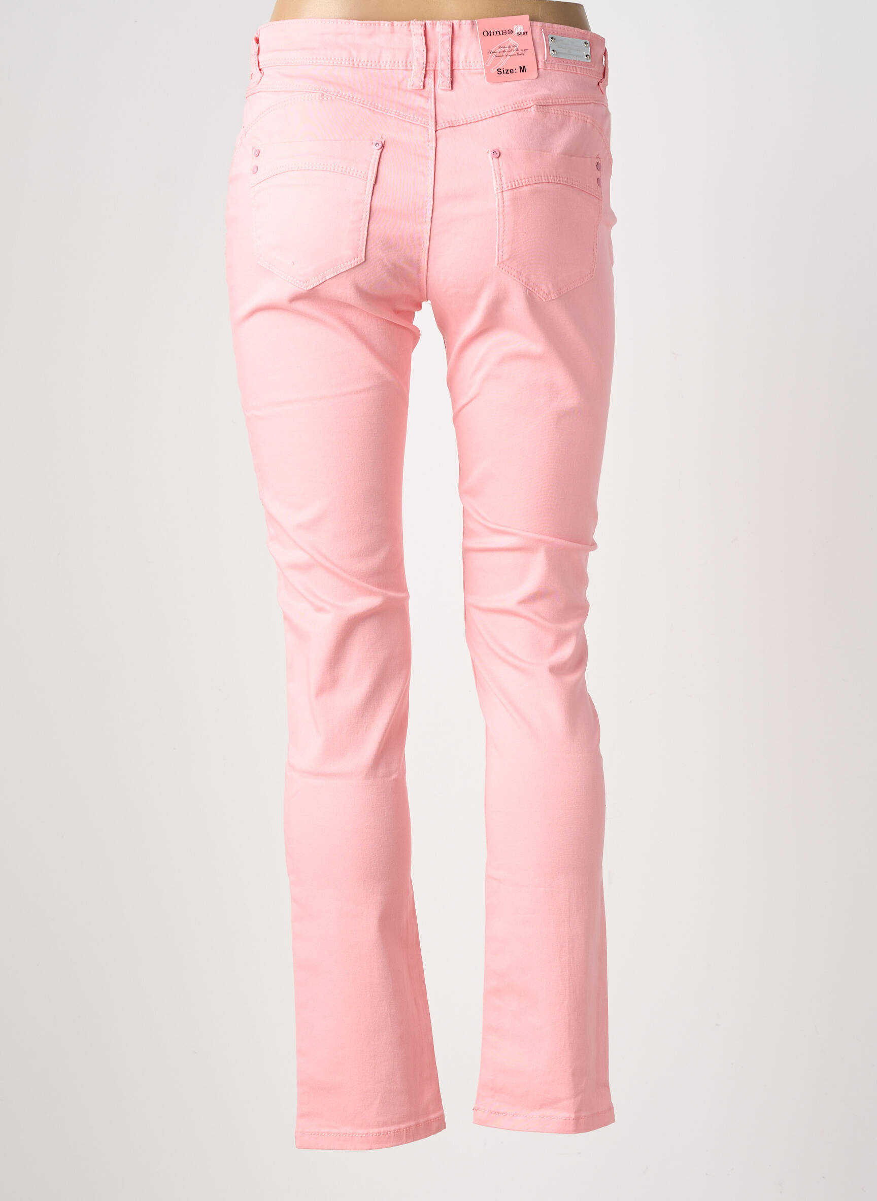 Jeans coupe slim taille basse taille basse rose ONADO femme
