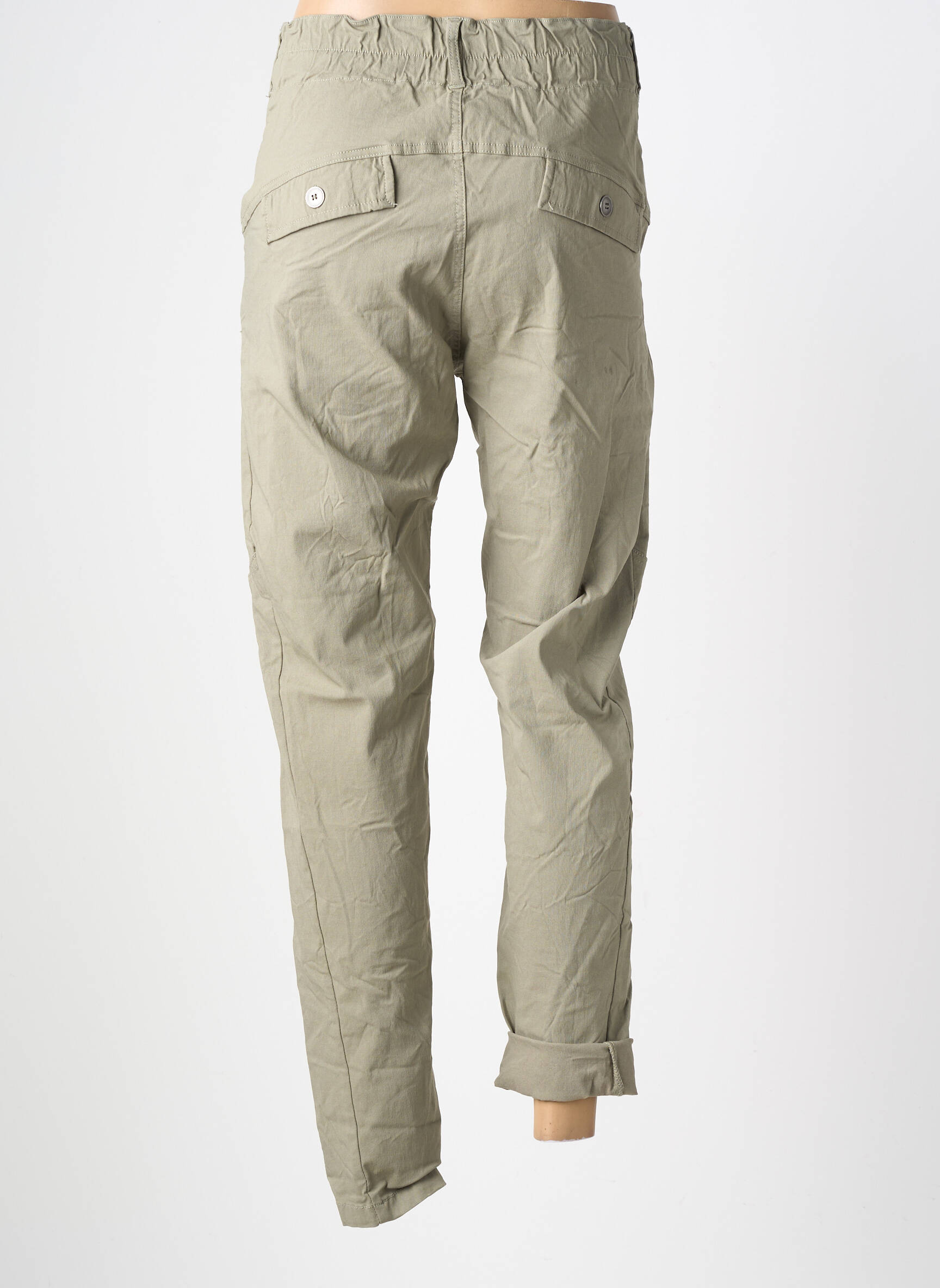 Pantalon slim taille élastique taille normale vert NÜ femme