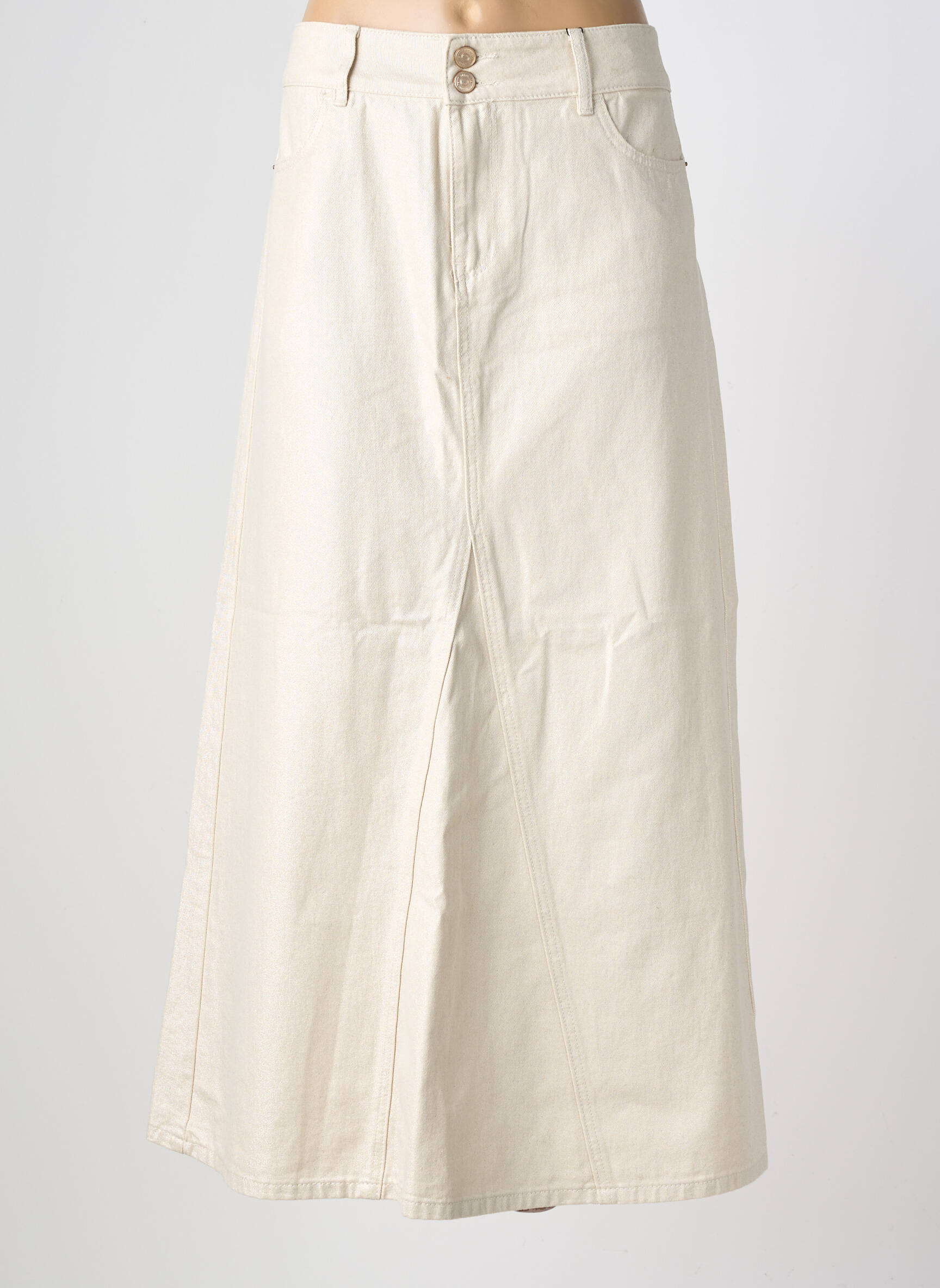 Jupe longue coupe évasée beige TIFFOSI femme
