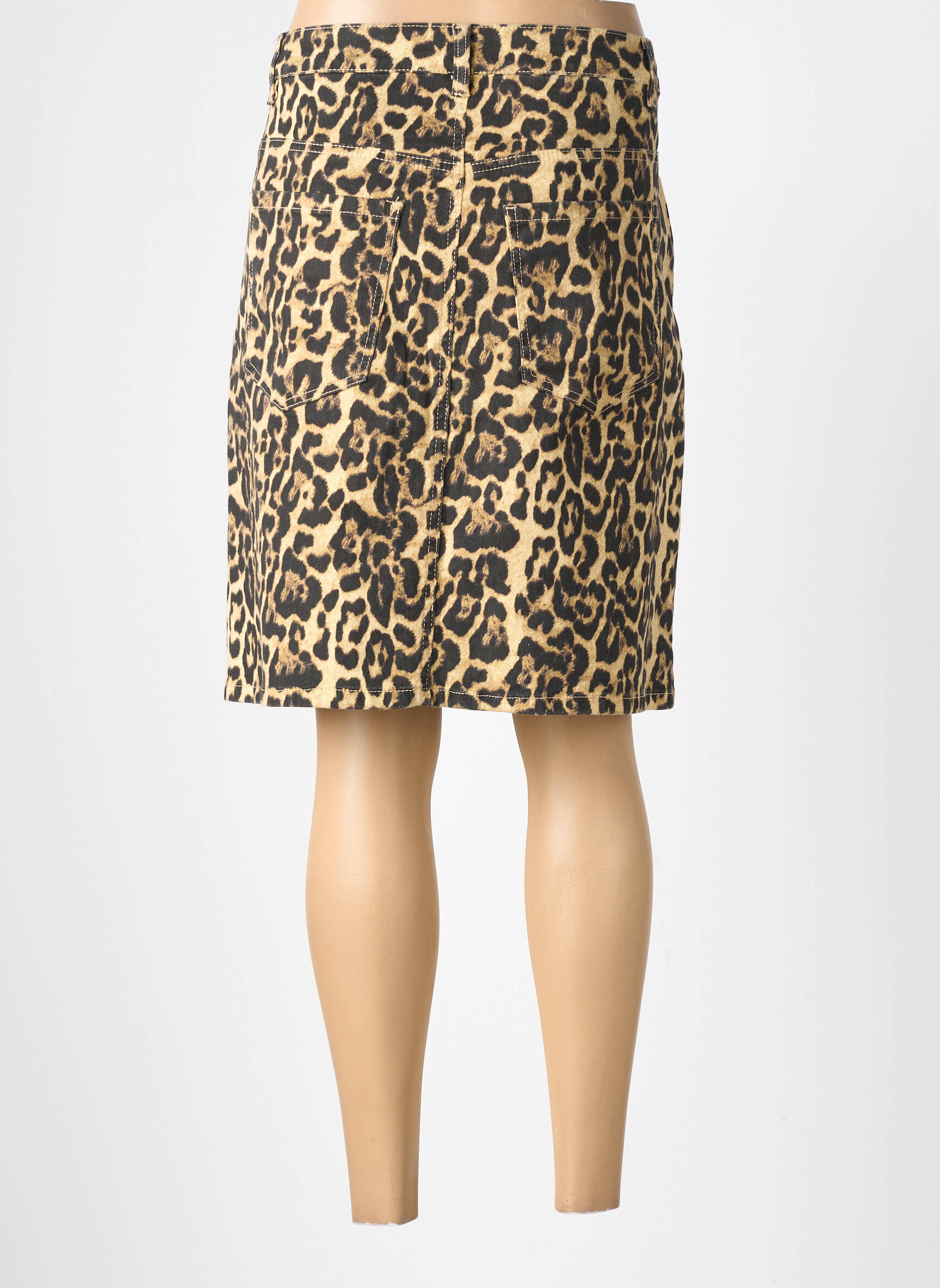 Jupe mi-longue coupe droite beige KAFFE femme