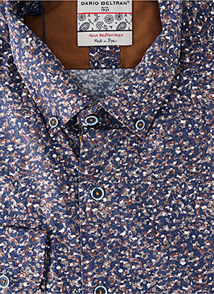 Chemise manches longues imprimé fantaisie bleu DARIO BELTRAN homme