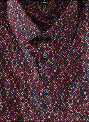 Chemise manches longues imprimé fantaisie violet IZAC homme