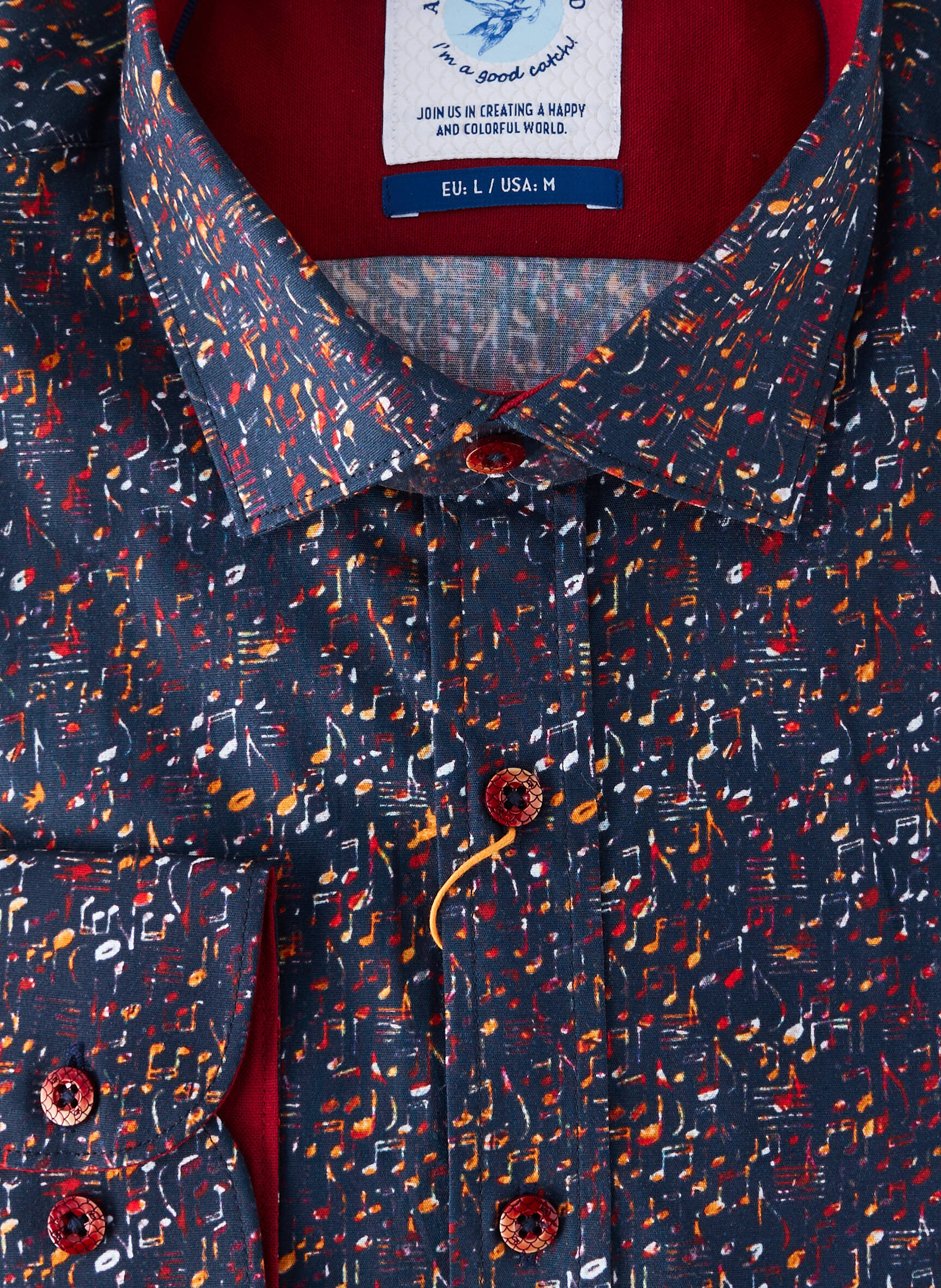 Chemise manches longues imprimé fantaisie bleu A FISH NAMED FRED homme