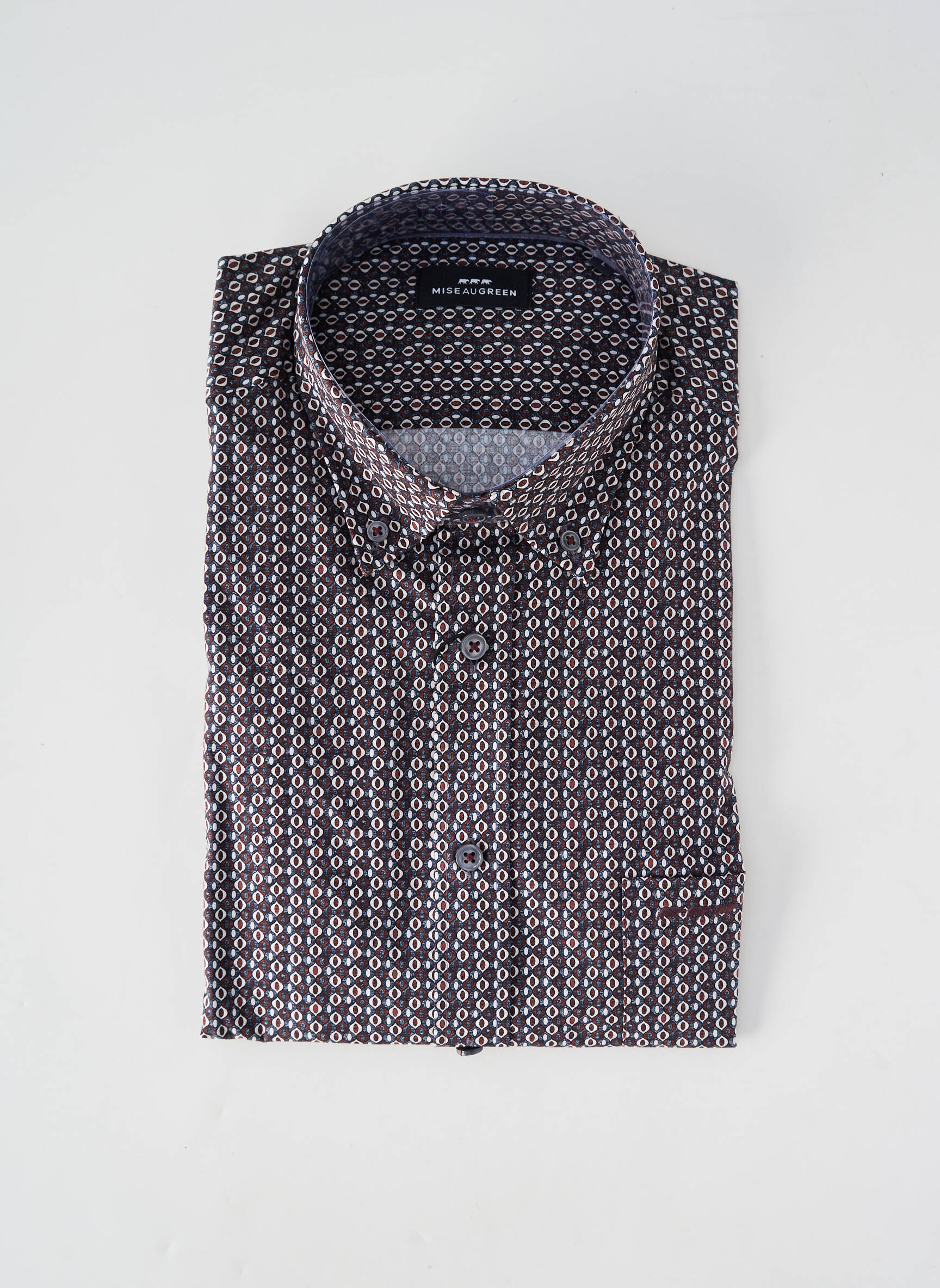 Chemise manches longues poches marron MISE AU GREEN homme