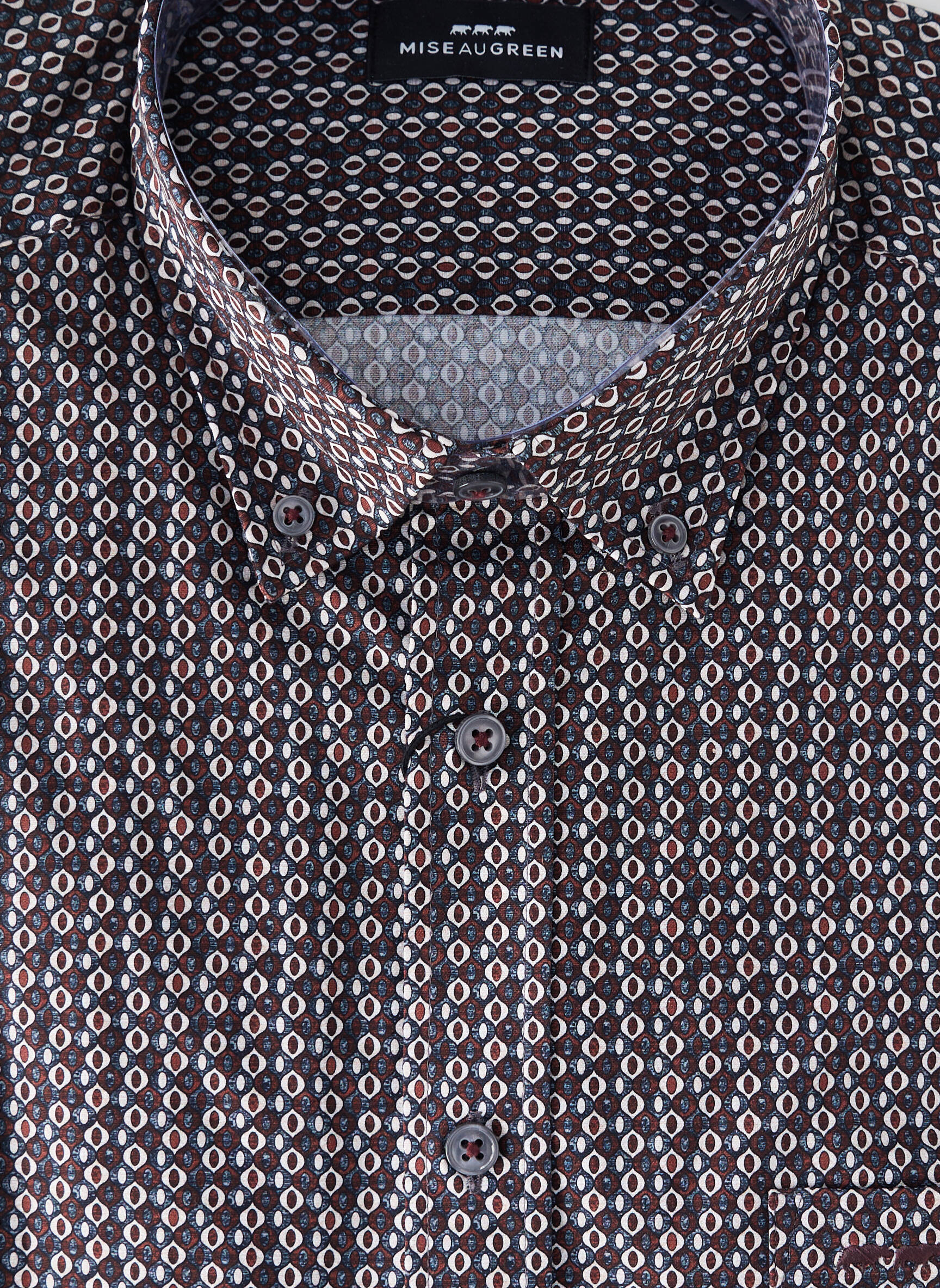 Chemise manches longues poches marron MISE AU GREEN homme