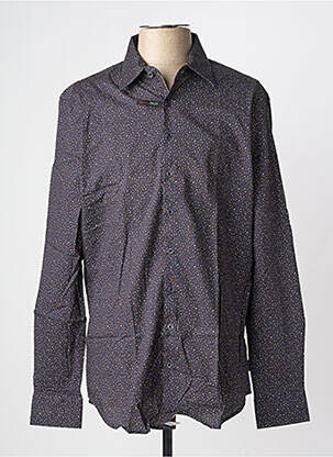 Chemise manches longues coupe cintrée marron IZAC homme